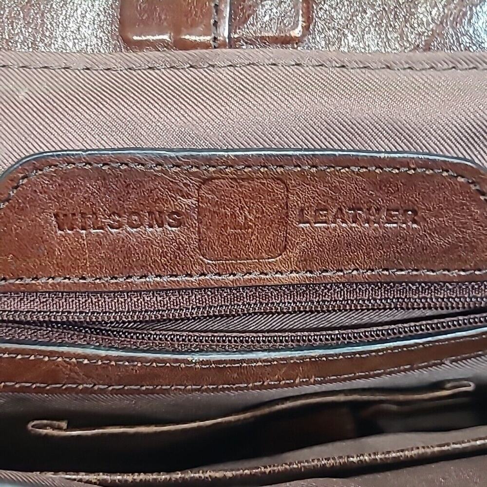 Vintage Western Buckle Shoulder Bag Brown Wilsons Leather - Picture 11 of 11